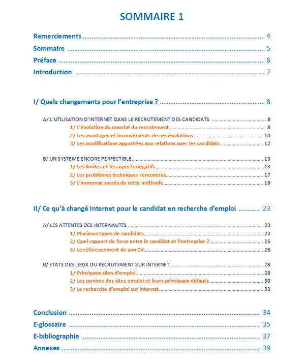 Exemple de plan de rapport de stage (exemple 1)  Rapport de stage facile